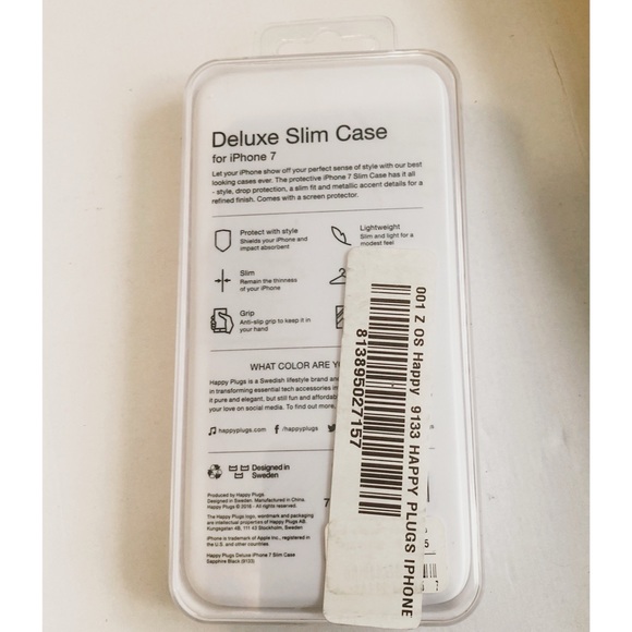 iPhone 7 happy plugs black slim phone case - Picture 2 of 3